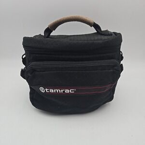 Tamrac Model 601 Black Red Canvas Camera Bag Adjustable Strap Made‎ in USA